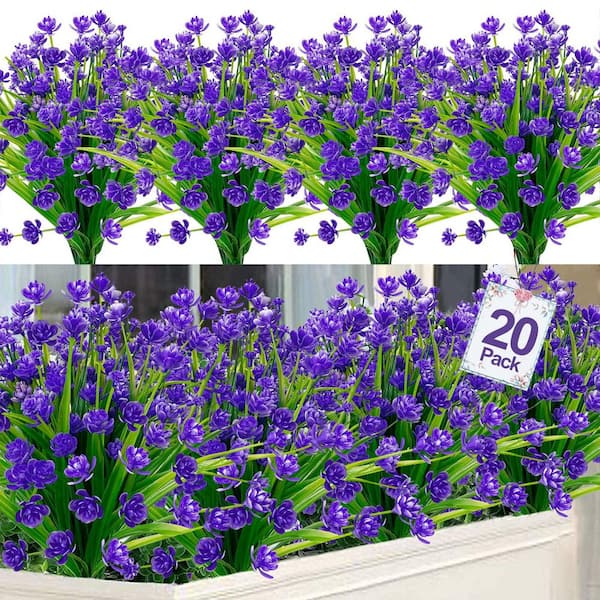 Unbranded Indoor/Outdoor 12.5 in. Purple Artificial Other Daffodil Individual Flower Stems (Set of 20)