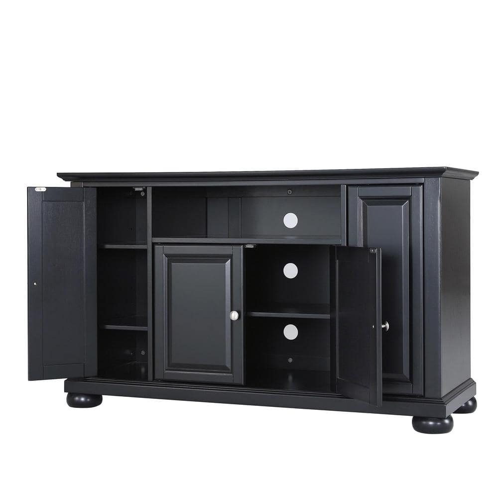 CROSLEY FURNITURE Alexandria 48 In. Black Wood TV Stand Fits TVs Up To