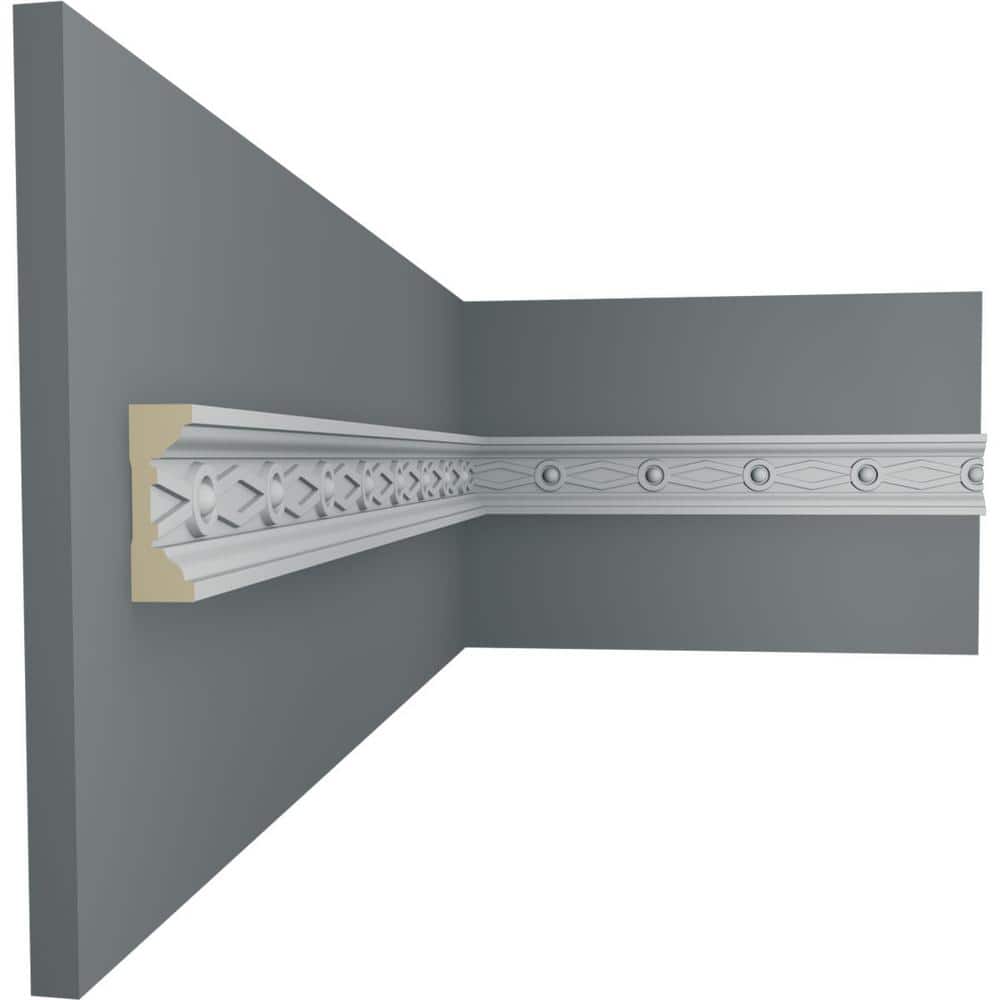 Primed Gray Polyurethane Geometric Chair Rail Moulding Sample