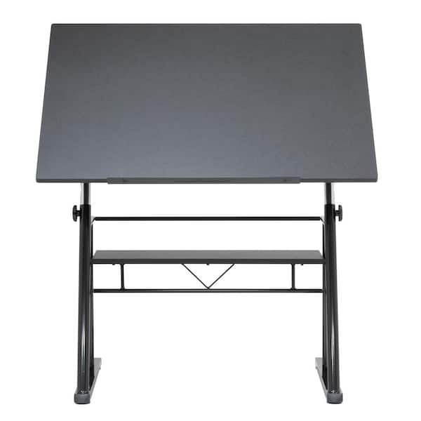 Studio Designs Deluxe 41 Wide Craft Station Black / White Mobile Drawing /  Writing Desk with Adjustable Top and Storage 13250 - The Home Depot
