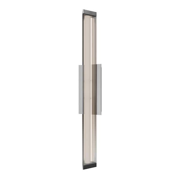 Boulevard 24 in. 1-Light Brushed Nickel Integrated LED Vanity Light/ Wall Sconce with Acrylic Shade and Selectable 4CCT
