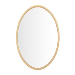 Medium Oval Gold Metal Classic Accent Mirror with Deep-Set Frame (30 in. H x 20 in. W)