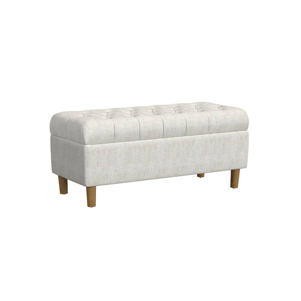 Sol Cream and Honey Oak Brown Fabric Rectangle Storage Ottoman price history on PriceWatchPro