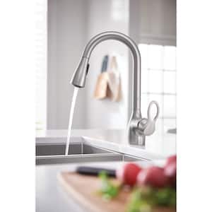 Kleo Single-Handle Pull-Down Sprayer Kitchen Faucet Power Clean in Spot Resist Stainless with Soap Dispenser