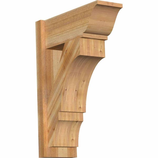 Ekena Millwork 8 in. x 28 in. x 20 in. Western Red Cedar Balboa Traditional Rough Sawn Outlooker