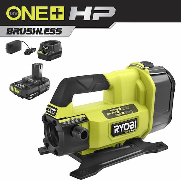 RYOBI ONE+ HP 18V 1/4 hp Cordless Battery Powered Transfer Pump with 2.0 Ah Battery and Charger