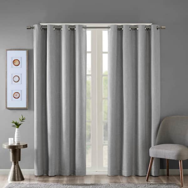 Sun Smart Arlie Grey 50 in. W x 54 in. L Blackout Curtain (1)