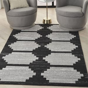 Modern Passion Blk/Grey 6 ft. x 9 ft. Geometric Contemporary Area Rug