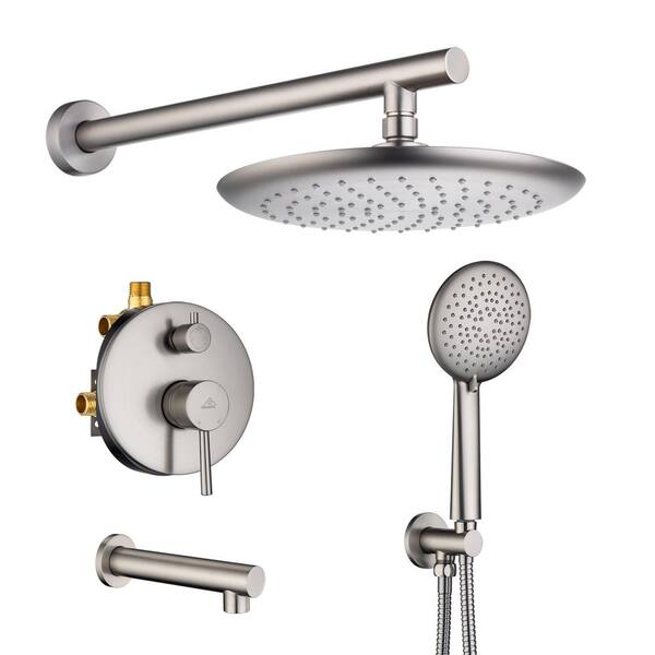 CASAINC 5-Spray Patterns 9.5 in. Tub Wall Mount Dual Shower Heads in ...