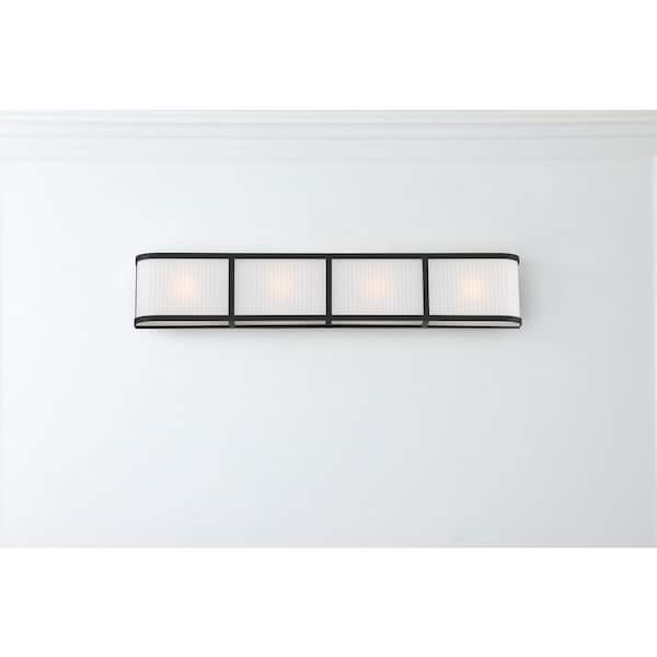 GLUCKSTEINELEMENTS Ashbury 31.75 in. 4-Light Black Vanity Light