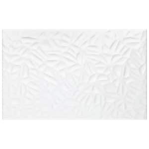 More Petal Glossy White 9-7/8 in. x 15-3/4 in. Ceramic Wall Tile (10.9 sq. ft./Case)