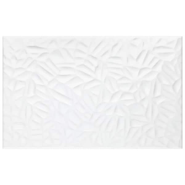 Merola Tile More Petal Glossy White 9-7/8 in. x 15-3/4 in. Ceramic Wall Tile (10.9 sq. ft./Case)