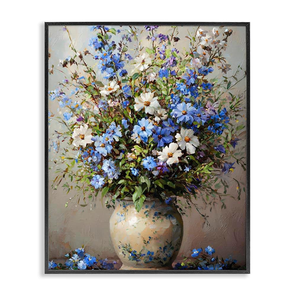Cerulean Flower Bouquet by Franklyn Gregory Black Framed Nature Giclee Art Print 14 in. x 11 in. price history on PriceWatchPro