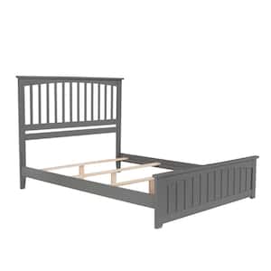 Mission Queen Traditional Bed with Matching Foot Board in Grey