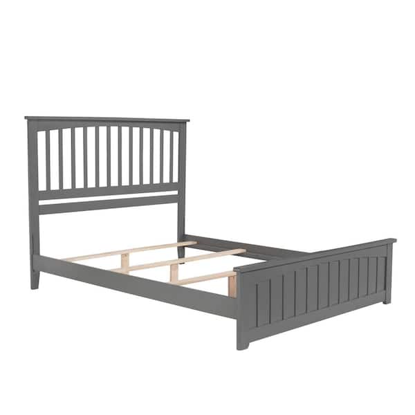 AFI Mission Queen Traditional Bed with Matching Foot Board in Grey ...