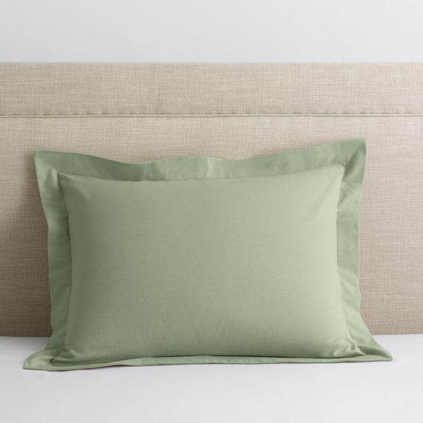 The Company Store Velvet Flannel Basil Solid Cotton Standard Sham