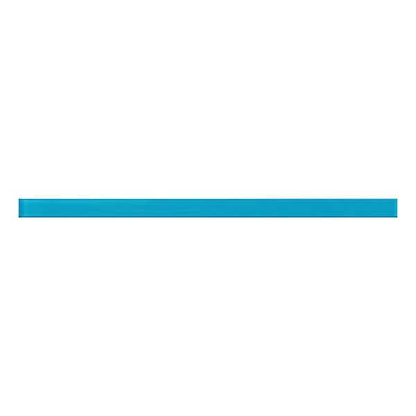 Colorway 0.6 in. x 12 in. Sapphire Blue Glass Glossy Pencil Liner Tile Trim (0.5 sq. ft./case) (10-pack)