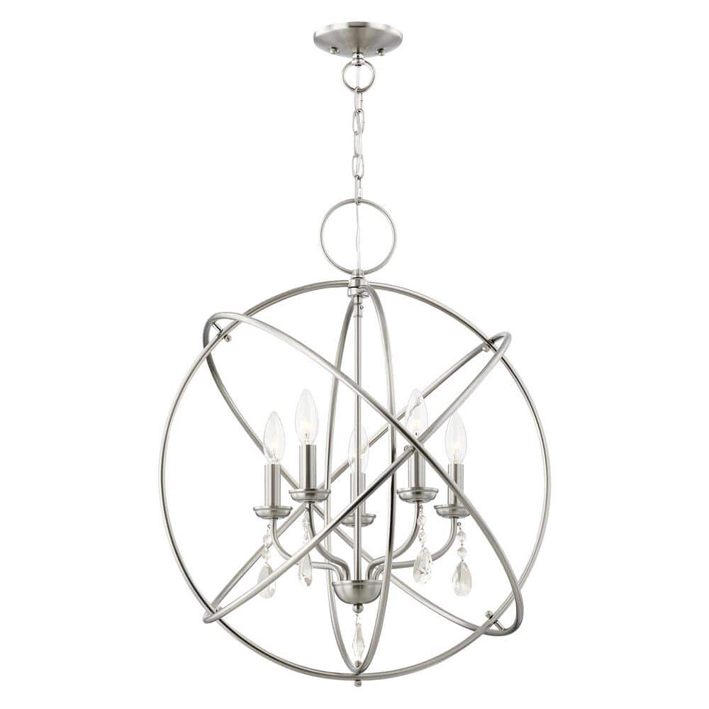 Aria Brushed Nickel Crystal Orb Chandelier