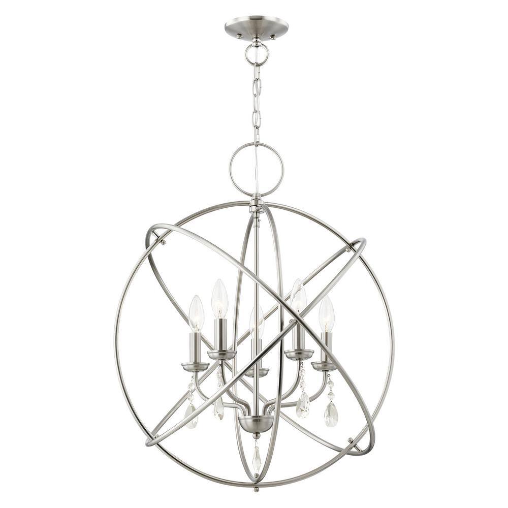 Aria Brushed Nickel Crystal Orb Chandelier