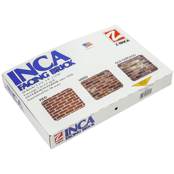 Z-BRICK 8 in. x 2.25 in. x 0.32 in. Concrete Inca Red Thin Brick 