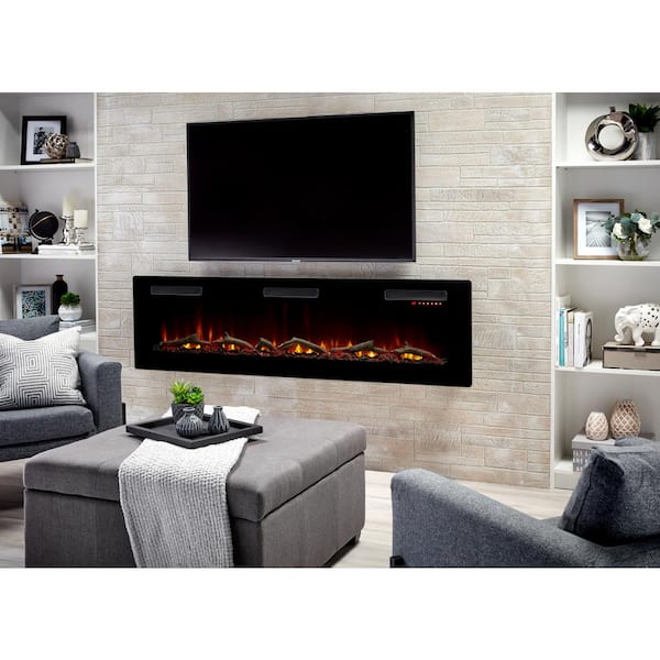 Dimplex Sierra 72 In Wall Built, Electric Built In Wall Fireplace