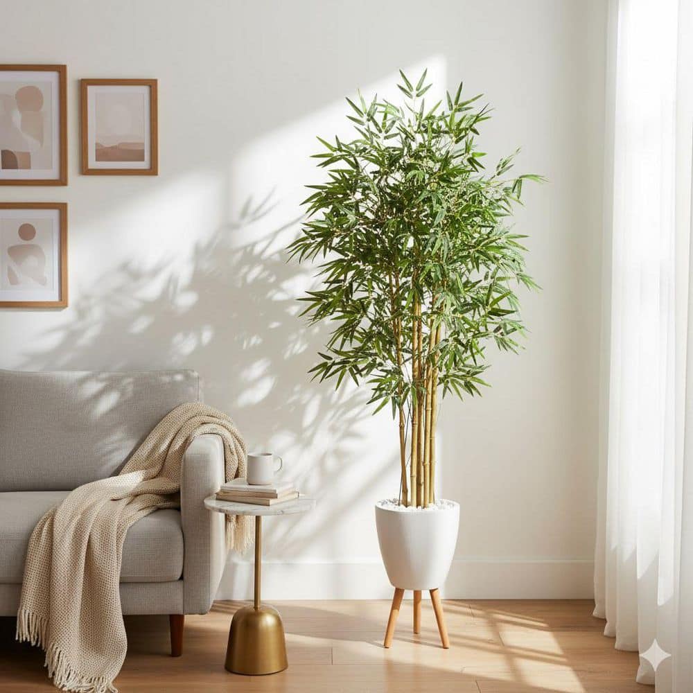 6.16 ft. Artificial Bamboo Tree in Planter for Indoor/Outdoor price history on PriceWatchPro