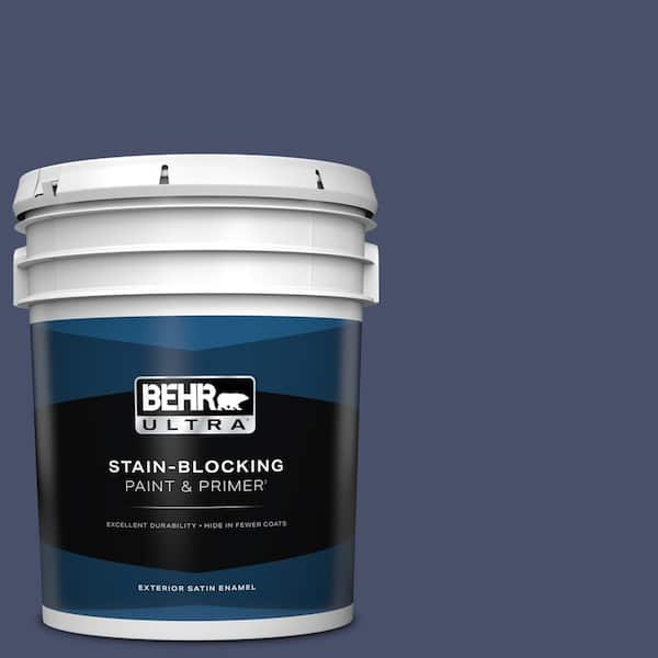 BEHR ULTRA 5 gal. #M530-7 Elegant Navy Satin Enamel Exterior Paint & Primer