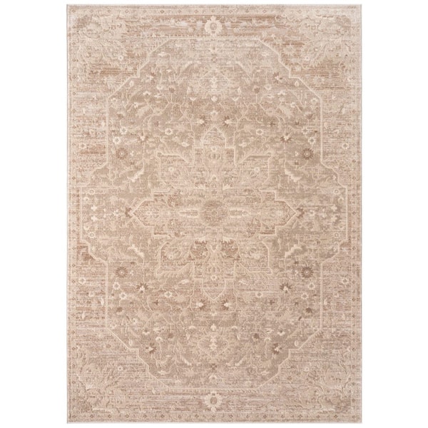 Solara 3 ft. x 5 ft. Beige Medalion Area Rug