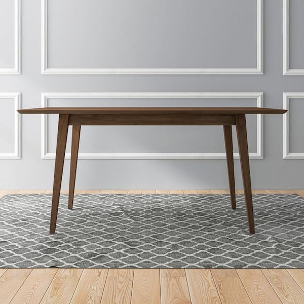 Fendral Modern 63 in. W Brown Solid Wood Rectangular Dining Table, 6 Seats