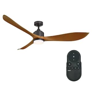 Misael 66 in. Modern Integrated LED Oil-Rubbed Bronze Ceiling Fan with Light and Remote Control