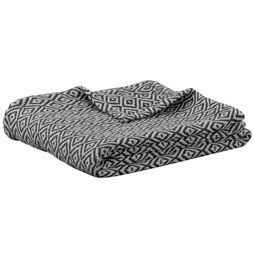 Split P Gray Natural Diamond Cotton Throw Blanket 2702-022 - The Home Depot