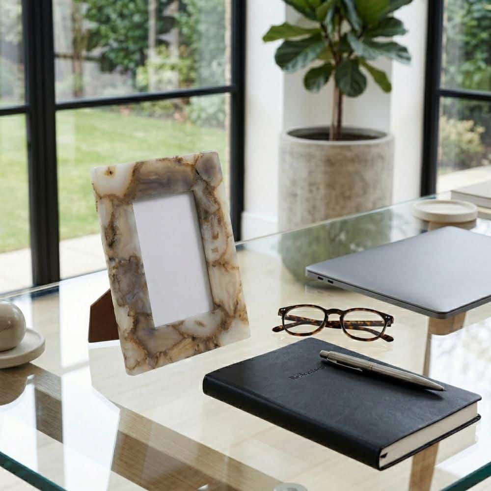 5 in. x 7 in. Gray Natural Stone Tabletop Picture Frame