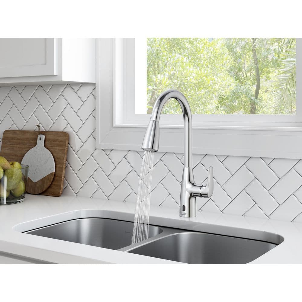 Chrome Touchless High-Arc Kitchen Faucet with Pull-out Spray