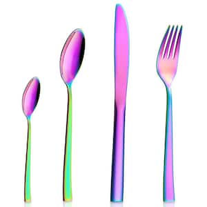 24-Piece 18/8 Colorful Stainless Steel Flatware Set Knife Fork Spoon Set (Service for 6)