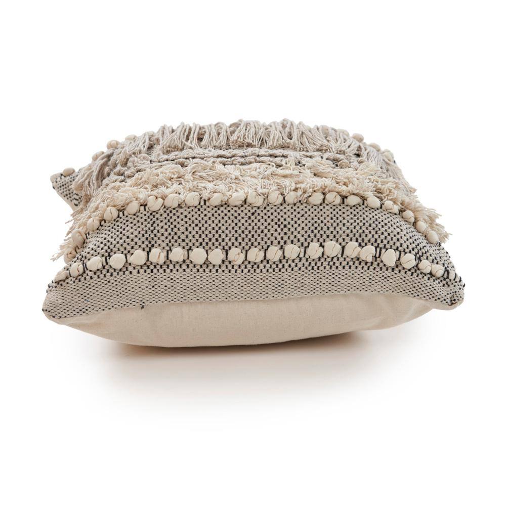 Ellisan Fringed Cotton Throw Pillow