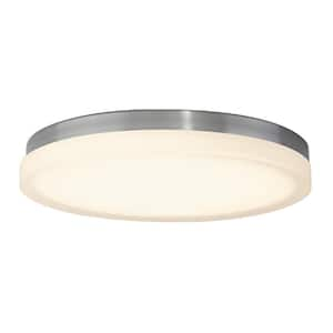 Slice 14 in. 1-Light 3000K Brushed Nickel LED Flush Mount