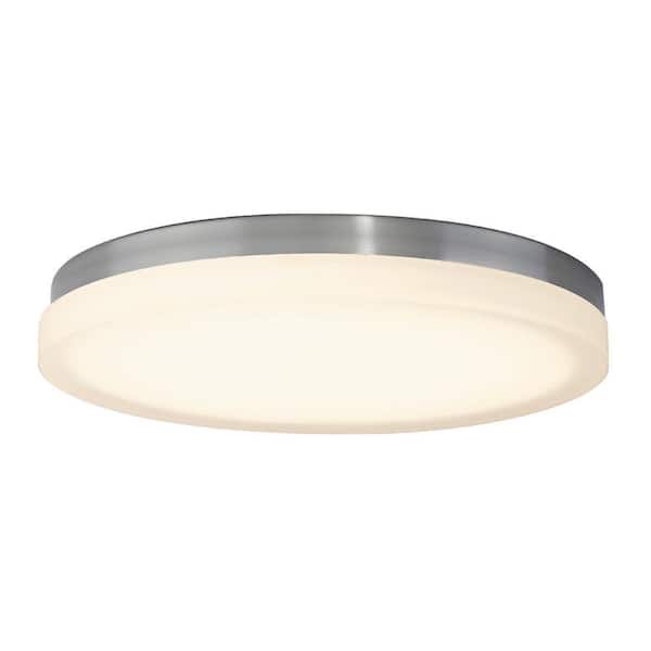 WAC Lighting Slice 14 in. 1-Light 3000K Brushed Nickel LED Flush Mount
