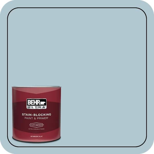 BEHR ULTRA 1 qt. #T15-8 Elusive Blue Extra Durable Flat Interior Paint & Primer
