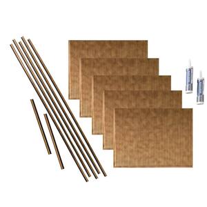 Rib 18 in. x 24 in. Antique Bronze Vinyl Decorative Wall Tile Backsplash 15 sq. ft. Kit
