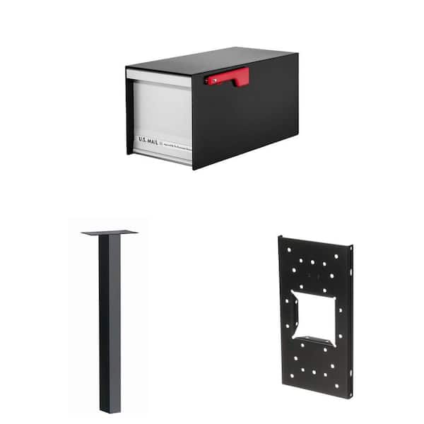 MailMax Large Post-Mount Mailbox, 46-1/2 in. In-Ground Post and Steel Mounting Board Combo