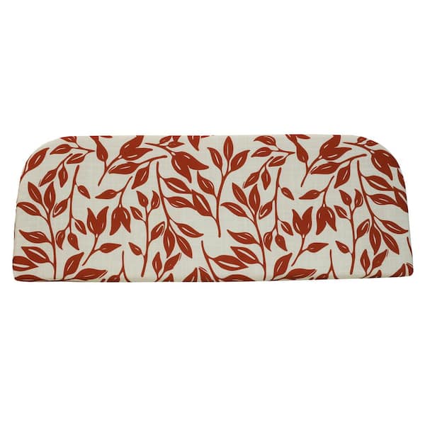 OUTDOOR DECOR BY COMMONWEALTH Ruby Red Outdoor Cushion Bench in Red Ivory 60 x 18 - Includes 1-Bench Seat Cushion