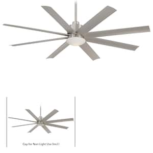 Slipstream 65 in. Integrated LED Indoor/Outdoor Brushed Nickel Wet Ceiling Fan with Light with Remote Control