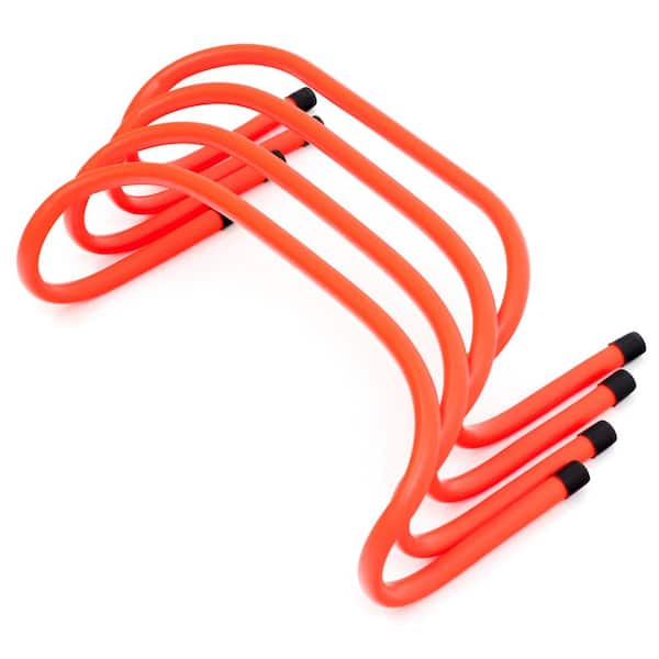 6 in. Soccer Training Adjustable Agility Speed Hurdles (Set of 4, Orange)