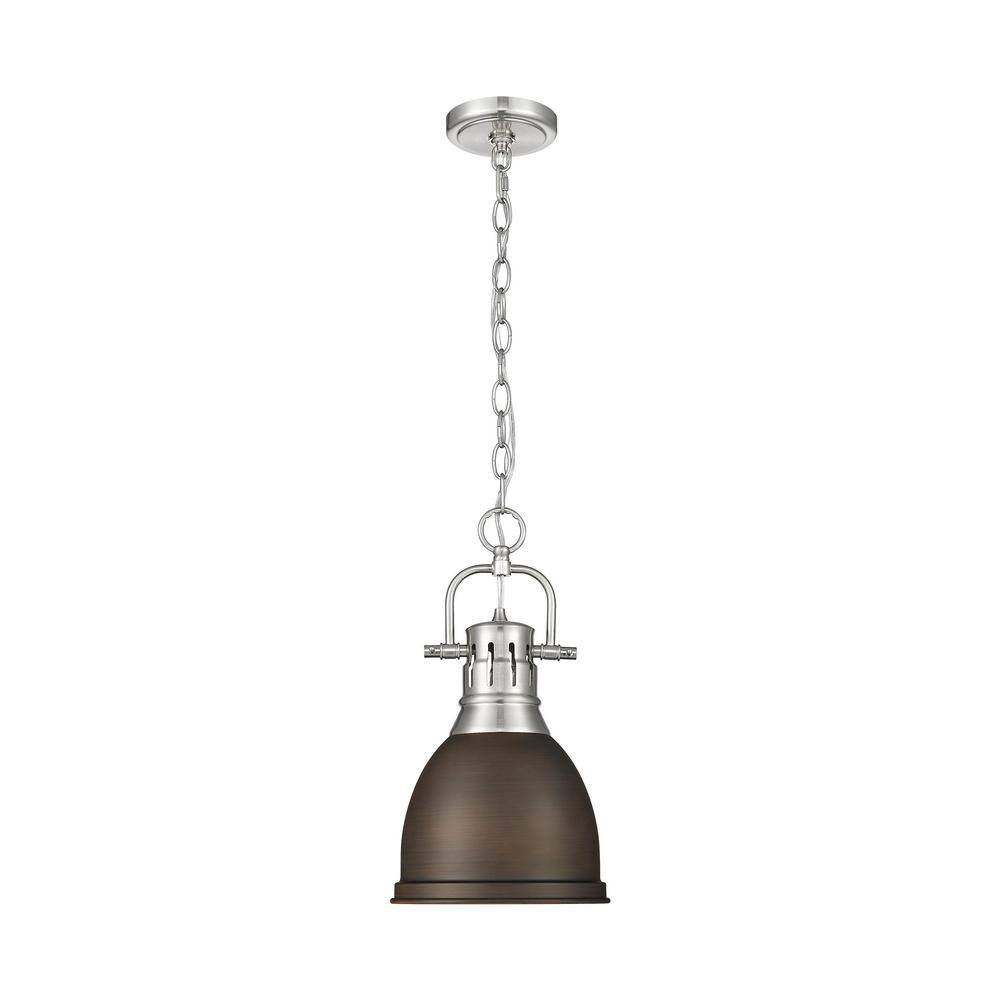 Duncan 100-Watt 1-Light Pewter Pendant Light with Bronze Shade and No Bulbs Included price history on PriceWatchPro