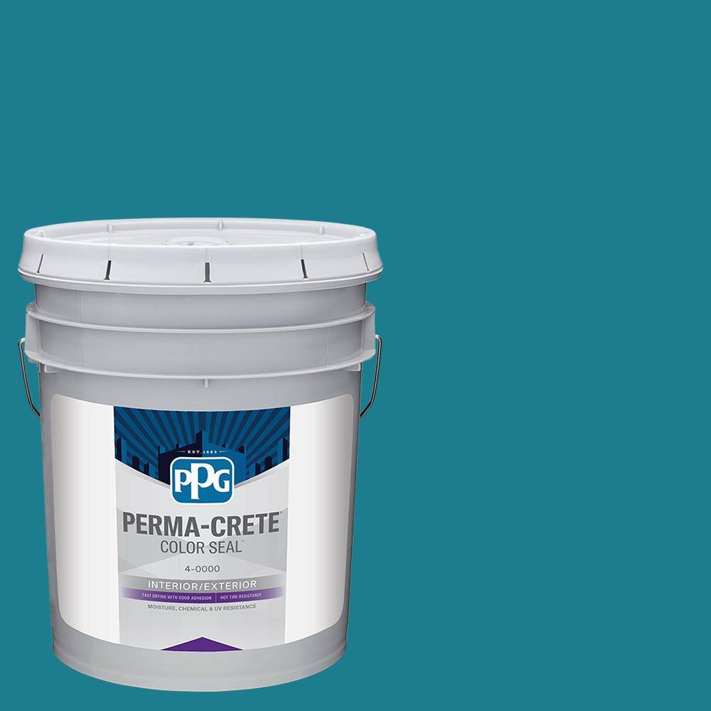 Perma-Crete Color Seal 5 gal. PPG1150-6 Bermuda Satin Interior/Exterior ...