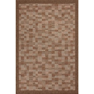 Merrick Chestnut/Fiesta 7 ft. 8 in. x 7 ft. 8 in. Round Indoor/Outdoor Area Rug