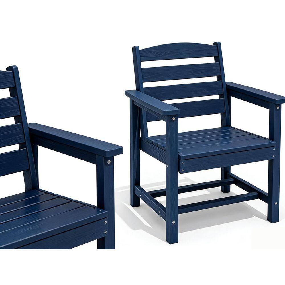 2-Piece HIPS Plastic Outdoor Dining Chair, Weather-resistant Chairs for Easy Maintenance, in Navy Blue price history on PriceWatchPro