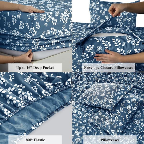 LDC LUX DECOR COLLECTION Lux Decor 4-Piece Microfiber Sheet Set