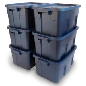 Rubbermaid Roughneck️ Storage Totes with Lids, 18 Gallon, Dark