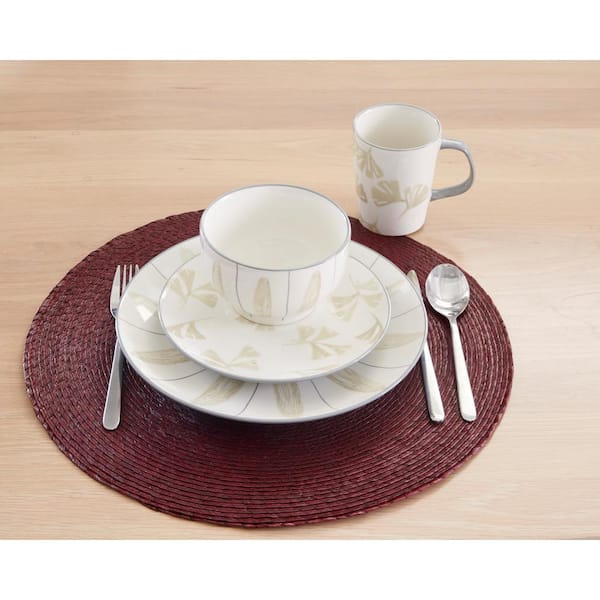 Vaughn Grey 16-Piece Stoneware Dinnerware Set Service for 4-People